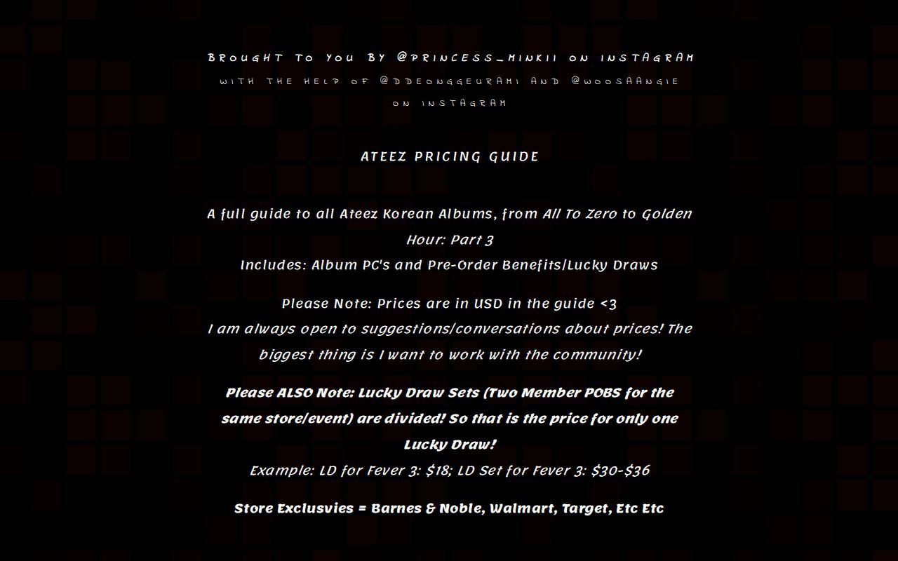 Ateez Pricing Guide ateez-pricing-guide